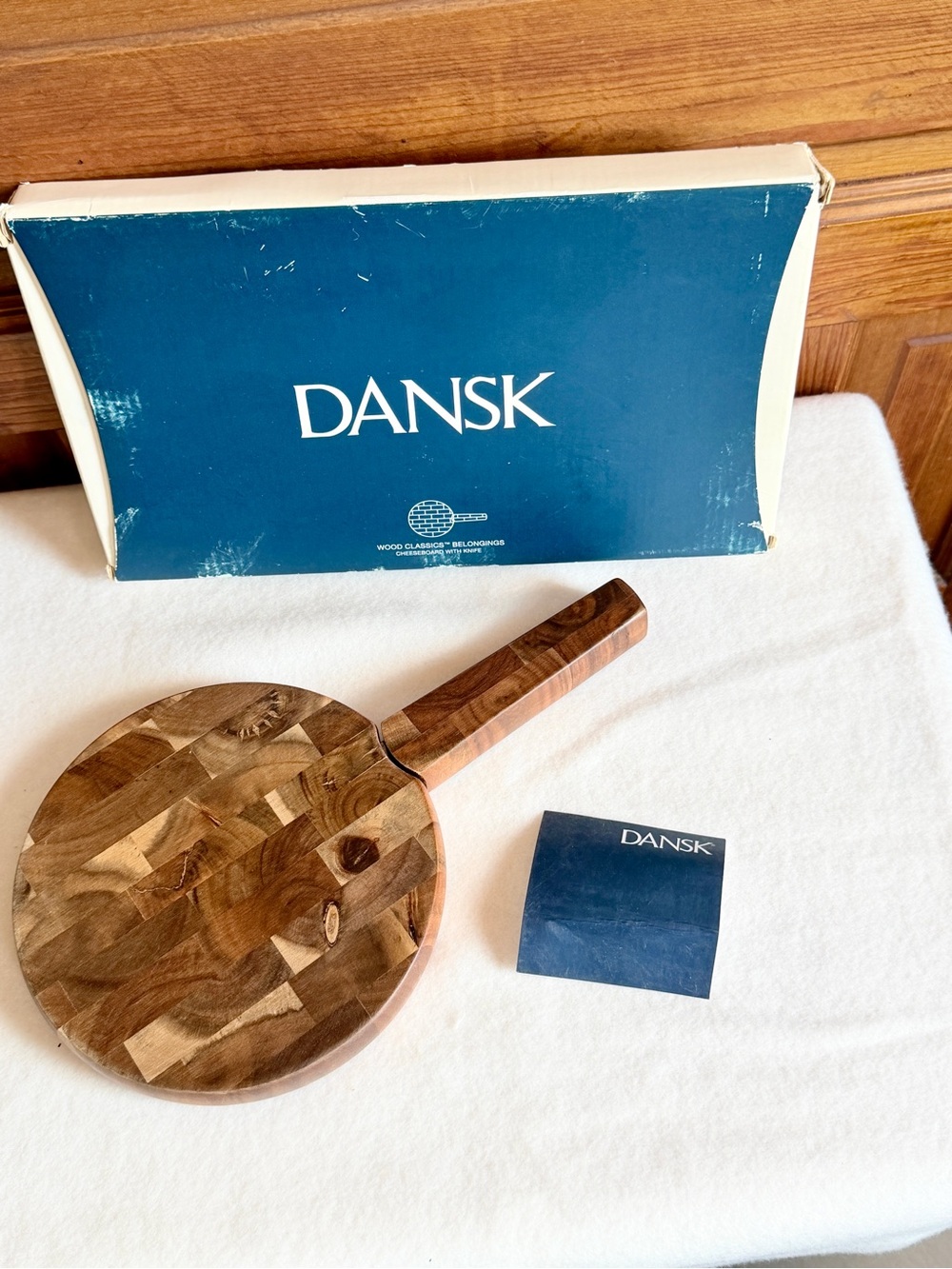 DANSK Wood Classics Belongings Acacia Cheeseboard w/ Cheese Knife NOS In Box
